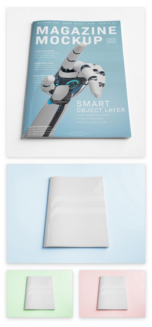 Magazine Cover Mockup on White Background - 227102984