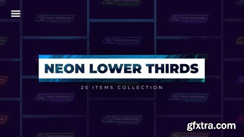 Videohive 25 Neon Lower Thirds 49025141