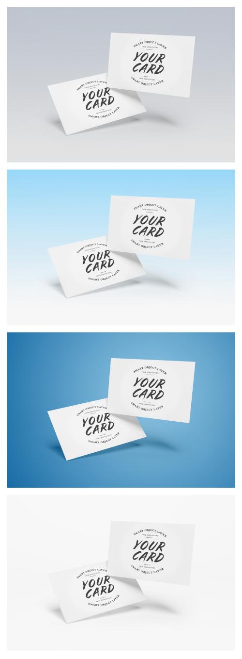 2 Floating Business Cards Mockup  - 227500382