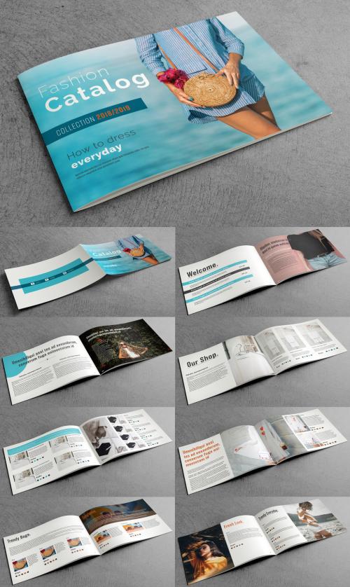 Catalog Layout with Blue Accents - 227543588