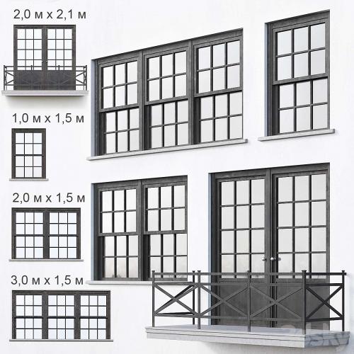 Black loft windows