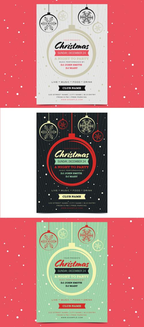 Christmas Party Flyer Layout - 228015749