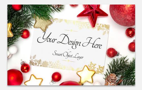 Holiday Card and Decorations Mockup - 228345237