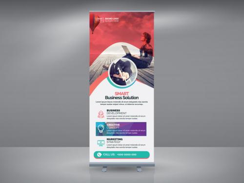 Advertising Roll-Up Banner Layout - 228377620