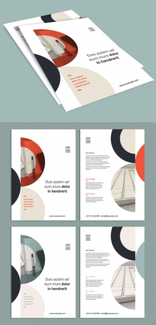 Business Flyer Layout with Circular Elements - 228585850