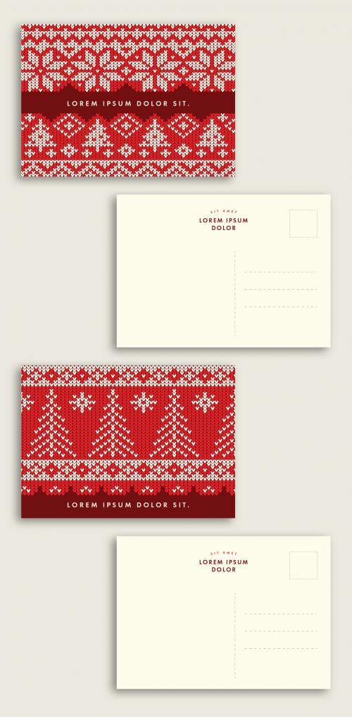 Postcard Layouts with Knitted Textures - 228704586