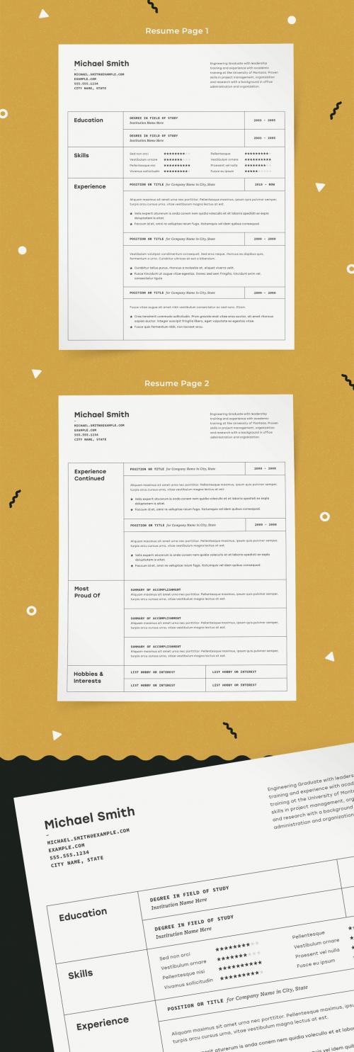 Resume Layout with Table Elements - 229222961