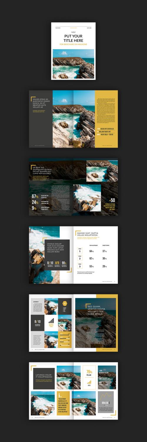 Brochure/Magazine Layout with Yellow Accents - 229239239