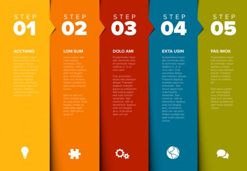 Infographic Layout with Overlapping Stripes - 229414050