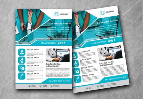 Business Flyer Layout with Medical Icons - 229619618