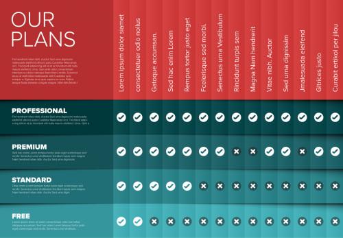 Four Tiered Comparison Chart - 229810421