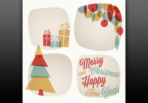 Retro Christmas Card Layout - 229810422