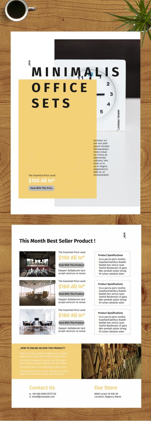 Flyer Layout With Pale Yellow Accents - 229838542