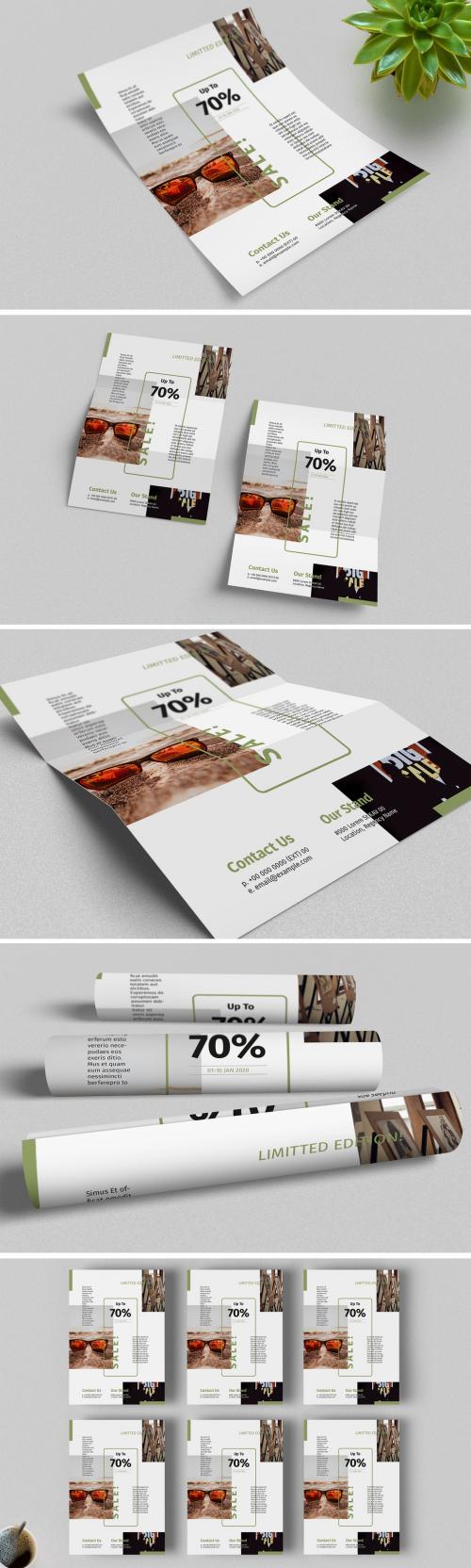 Flyer Layout With Green Accent  - 229838557