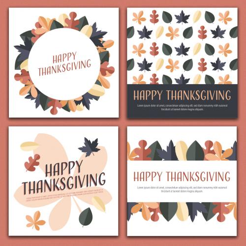 Thanksgiving Social Media Post Layout Set - 229953640