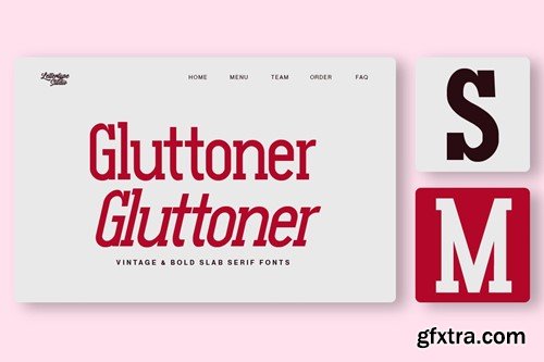 Gluttoner Vintage & Bold Slab Serif Font 2BCAPSJ
