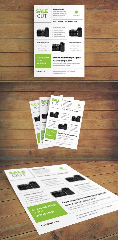 Business Flyer Layout with Green Accents - 229961739