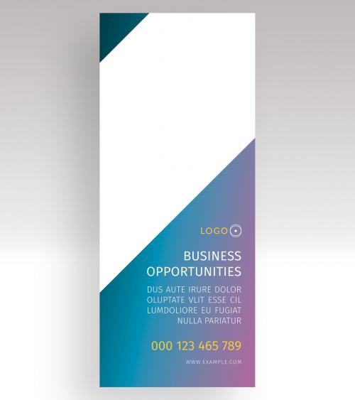 Vertical Banner Advertisement Layout with Purple Gradient - 229966194