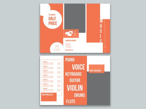 Orange and White Trifold Brochure Layout - 229966218