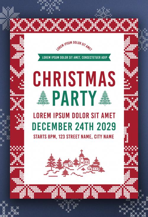 Christmas Party Poster Layout - 229987056