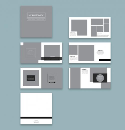 Square Black and White Book Layout - 229996592