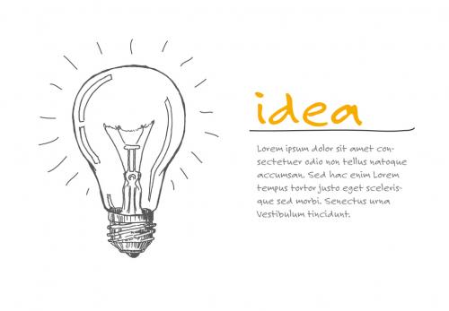 Infographic Layout with Light Bulb Illustration - 230467076