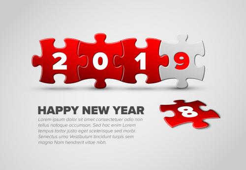 New Year Card Layout - 230467099