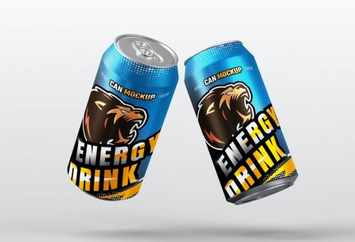 Energy Drink Soda Can Mockup