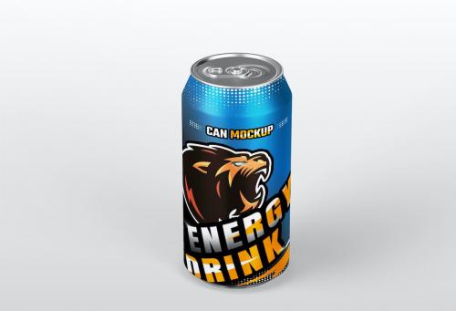 Energy Drink Soda Can Mockup