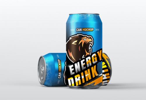 Energy Drink Soda Can Mockup