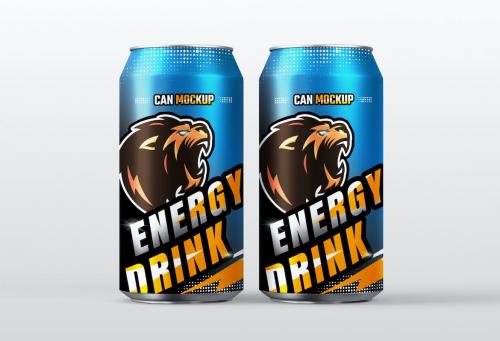 Energy Drink Soda Can Mockup