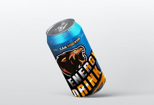 Energy Drink Soda Can Mockup