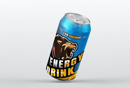 Energy Drink Soda Can Mockup