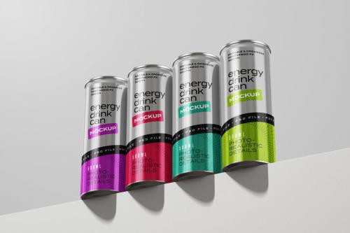 Energy Drink Can Mockup Set