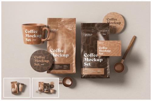 Coffee Packaging and Branding Mockup Set