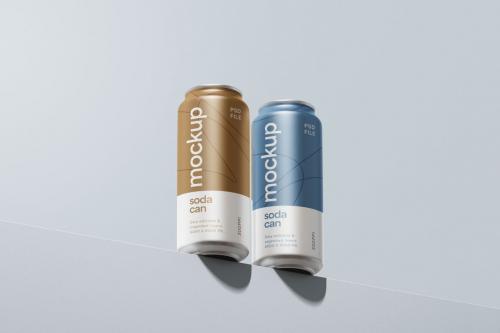 Thin Soda Can Mockup Set