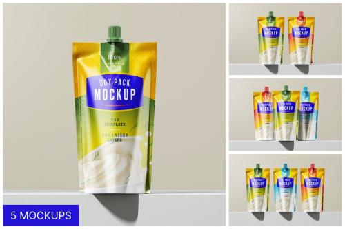 Doypack Standing Pouch Packaging Mockup Set