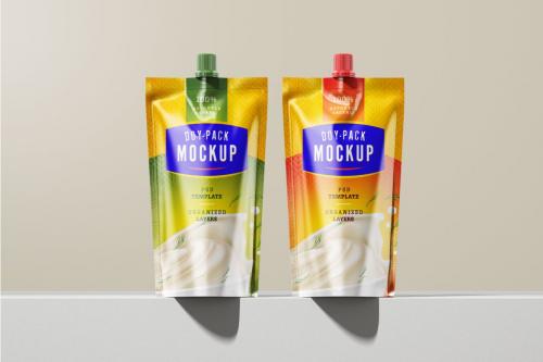 Doypack Standing Pouch Packaging Mockup Set