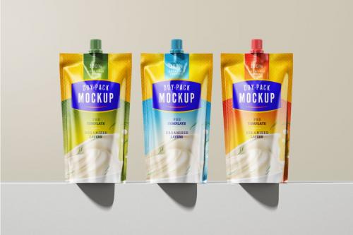 Doypack Standing Pouch Packaging Mockup Set