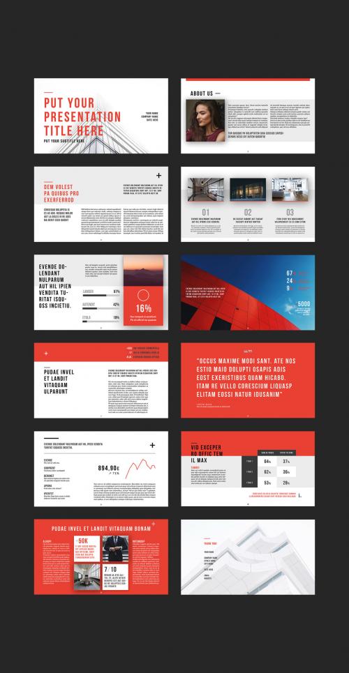 Presentation Layout with Red Accents - 231033236