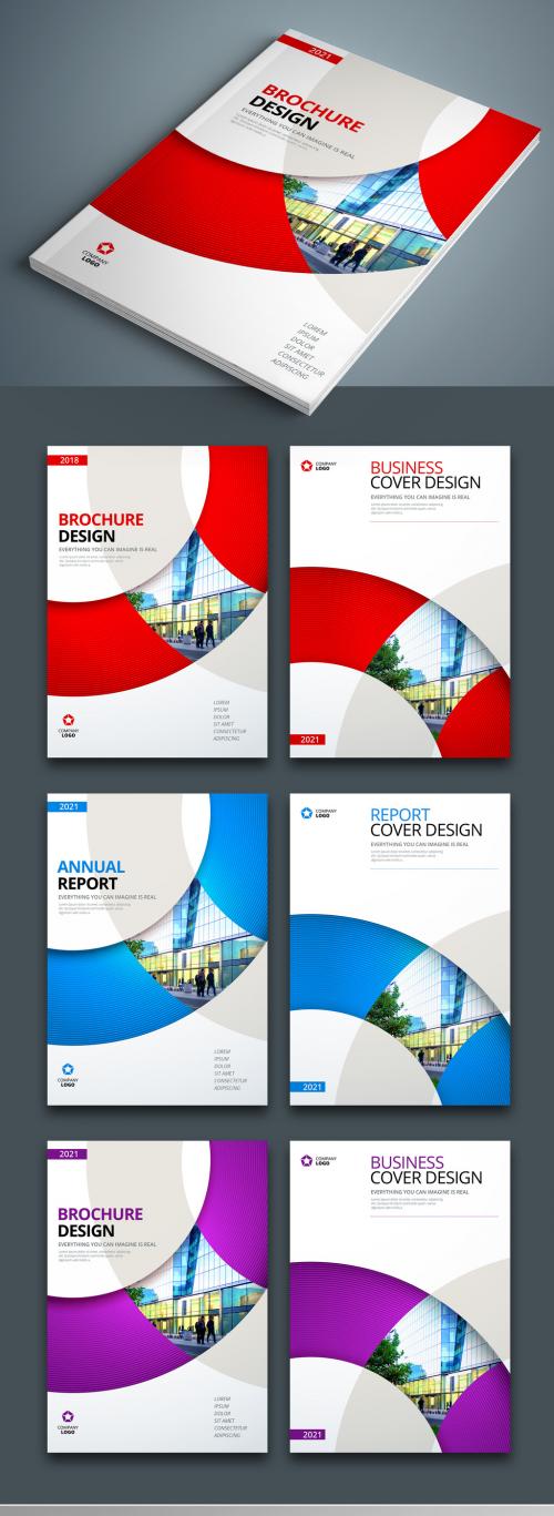 Business Report Cover Layouts with Circles - 231728856