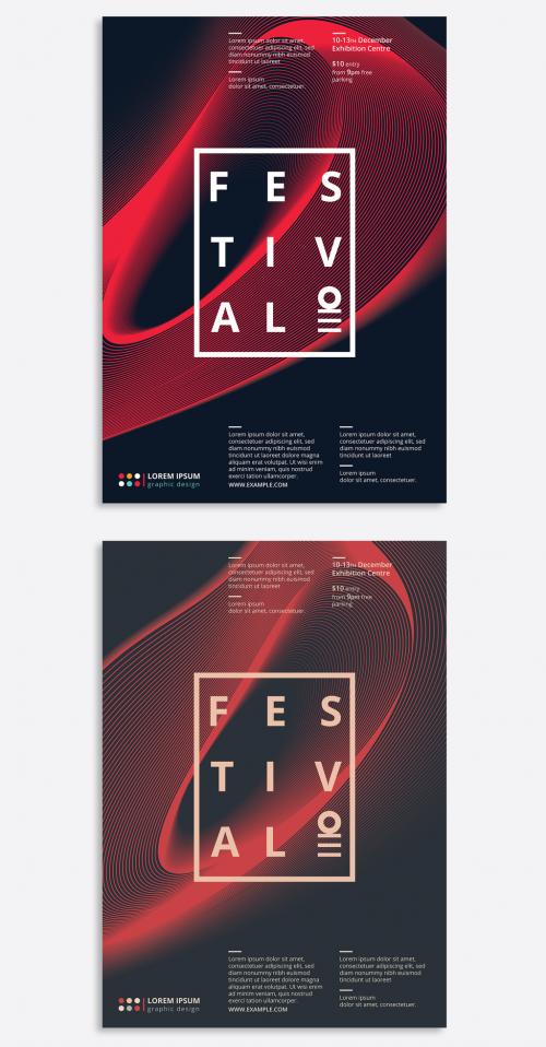 Event Poster Layout with Abstract Background - 231752541