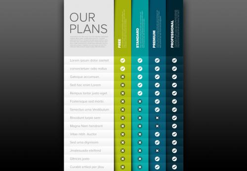 Tiered Service Plan Table Layout - 231783210