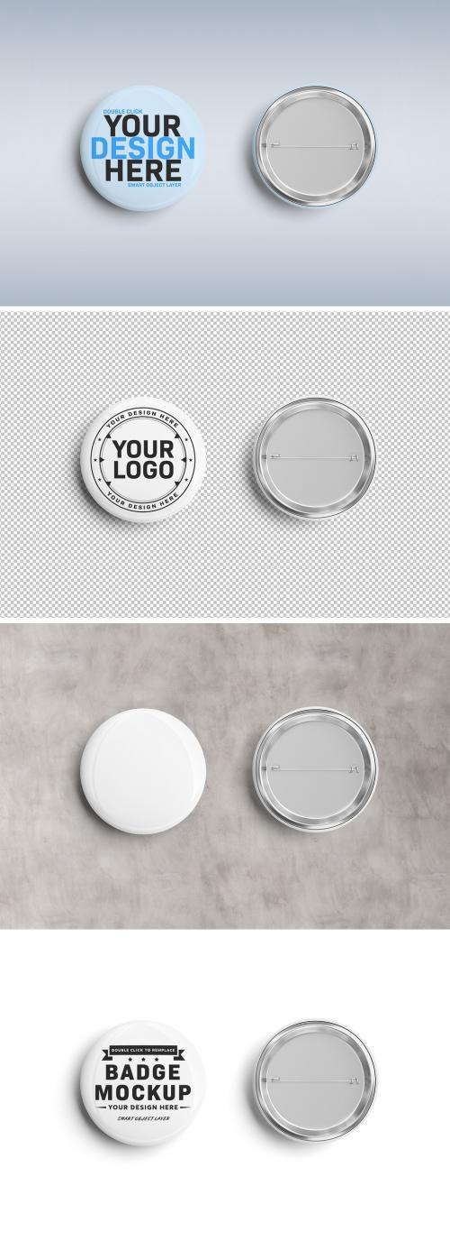 Circular Pin Badge Isolated on White Mockup - 232192110