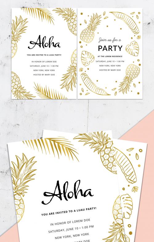 Tropical Party Invitation Layout - 232329406