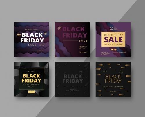 Square Black Friday Social Media Post Layouts  - 233030537