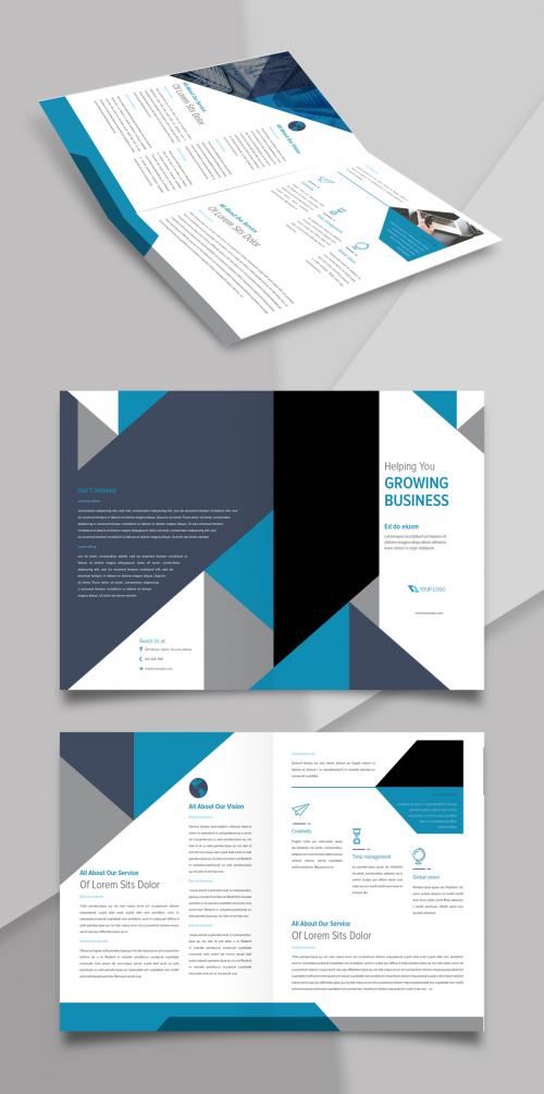 Business Brochure Layout with Blue Accents - 233056106