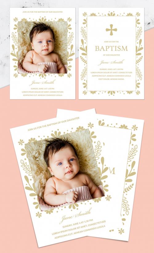 Baptism Invitation Layout with Illustrations - 233218569