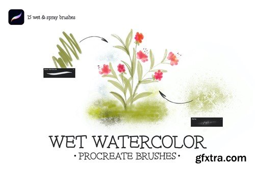 Wet Watercolor Brushes For Procreate 5S9BZSK