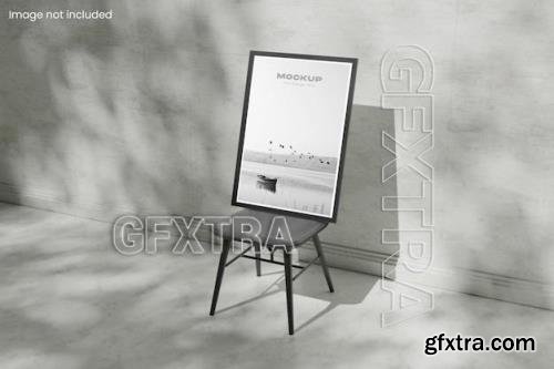 Psd frame on chair mockup 85009415